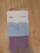 Rajstopy bawełniane prążek różowe - rozmiar 128/134