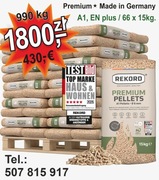 Pelet drzewny,Pellet premium, A1, EN plus, 6 mm