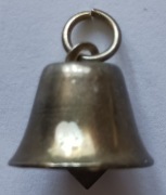 Mini dzwoneczek - breloczek metalowy; fi 20 mm; h 18 mm
