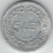 Rumunia 5 leI lejów 1949 - 23 mm - nr 1