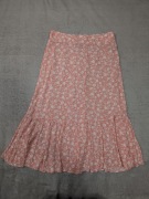 Różowa morelowa wiskozowa spódnica w kwiaty kwiatki F&F 42 jak nowa