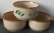 miseczki bulionówki 3 sztuki Tułowice PRL brązowe z paskiem szt