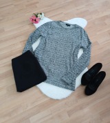 Szara bluzka damska River Island rozmiar XL na długi rękaw ze wzorem