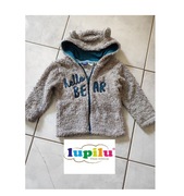 Bluza polarowa dla dzieci kaptur z uszami zasuwana futerko miś