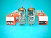 E88CC= 6922 =12AX7  UNITED - Anglia  - gold  pin   – para. Nie  używane