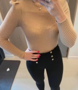 Bershka bluzka nude modna brązowa s jesień okazja