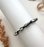 Czarno-biała męska bransoletka