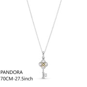 Oryginalna Pandora Naszyjnik Klucz i kwiat 70cm