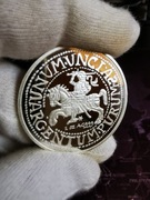 Srebrna moneta Półgrosz Litewski 1 oz , Pogoń litewska piękne lustro