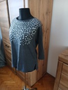 Szara bluzka  z dekoracją u góry  42 Limited Tchibo 