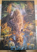 Puzzle ułożone 1500el 68x47cm wilk nad strumieniem RADOM