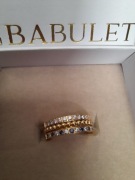 Pierścionek antystresowy Babulet złoty wodoodporny ruchomy Sapphire r.5