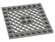 LEGO PŁYTA 8X8 KRATA CIEMNOSZARA