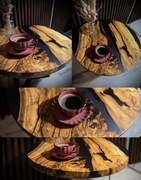 Ława stół stolik kawowy drewno i żywica loft/industrial 