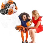 Balony na Halloween 12 sztuk czarny pomarańczowy biały różowy balon lateks