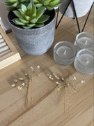 Elegancka OZDOBA DO WŁOSÓW 2 szt. złota kryształki dł.9 cm