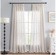 Komplet 2 Zasłony Naturalna Struktura oraz kolor Lnu 260 cm x 140 cm