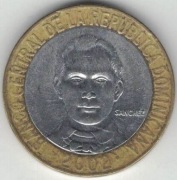 Dominikana 5 pesos peso 2002 - 23 mm nr 1