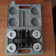 Hantle chromowane składane w walizce