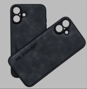 Luksusowe etui ciemnoszary iPhone 16 skóra ekologiczna