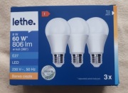 ŻARÓWKI LETHE LED 8W 806LM BARWA CIEPŁA 3szt