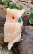Figurka kaminna sowa Peru rzeźba kamień owl ptak