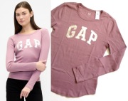 GAP bluzka | koszulka longsleeve | srebrne logo | nowa | M