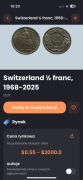 Moneta pół Franka 1/2 1971 Switzerland