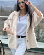 KURTKA ALPAKOWA ŻAKIET BEŻOWA LXC CIEPŁA RÓŻNE KOLORY WEŁNA ZIMOWA