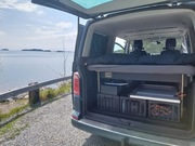 Zabudowa kamper, moduł kempingowy, łóżko do busa VW transporter 