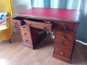 Antyczne Biurko Gabinetowe typu Pedestal (eklektyzm, XIX w.)