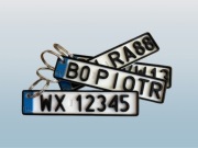 Brelok tablica rejestracyjna TWÓJ NAPIS