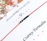 Bransoletka szczęścia CZARNY TURMALIN "7" talizman 