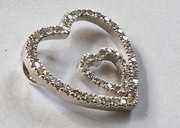 Srebrny wisiorek serce z cyrkoniami pr925 od 1zł licytacja 