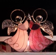 Oryginalny Witrażowy świecznik -Anioły