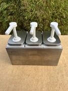 Dyspenser do sosów Royal Catering 3x Dozownik Potrójny Stal Nierdzewna