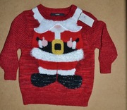 74* george Świąteczny sweter zabawny Mikołaj 1/1,5 lat_ 86 cm