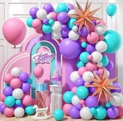 urocza girlanda balonowa kolorowa gwiazdy na przyjęcie 70 elementów