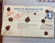 List polec Indie 1966 Ambasada Polska New Delhi Rzadkie 8 pieczęci wojskowy