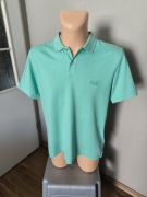 Superdry koszulka polo męska L jasny turkus seledyn