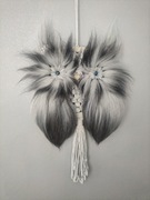 Sowa makrama rękodzieło szara hand