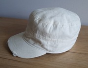 MĘSKA BIAŁA CZAPKA Z DASZKIEM PATROLÓWKA 100% BAWEŁNA PASEK NA RZEP 58 CM