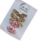 Zestaw spinek kokardy i kwiatuszki 