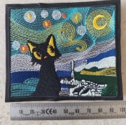 Naszywka na rzep - Kot w nocy Van Gogha