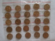 Monety GN, 25 sztuk bez powtórzeń, lata 1997-2003. Mennicze egzemplarze.