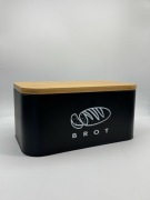 Chlebak Theo&Cleo z deską do krojenia, 30cmx18cmx14cm czarny, matowy