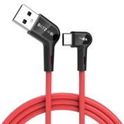 BLITZWOLF BW-AC1 kabel USB do USB-C kątowy 1.8m czerwony
