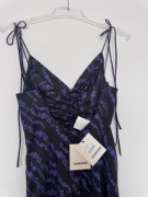 Sandro Paris – Zjawiskowa sukienka midi z marszczeniem i wiązaniem