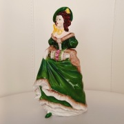 **WIOSNA**wiktoriańska DAMA zielona suknia porcelana COALPORT 1945+