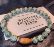 Bransoletka z agatem mszystym i hematytem